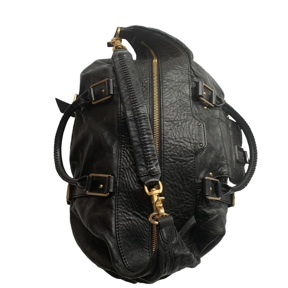 Botkier Black Leather Sasha Duffel Handbag